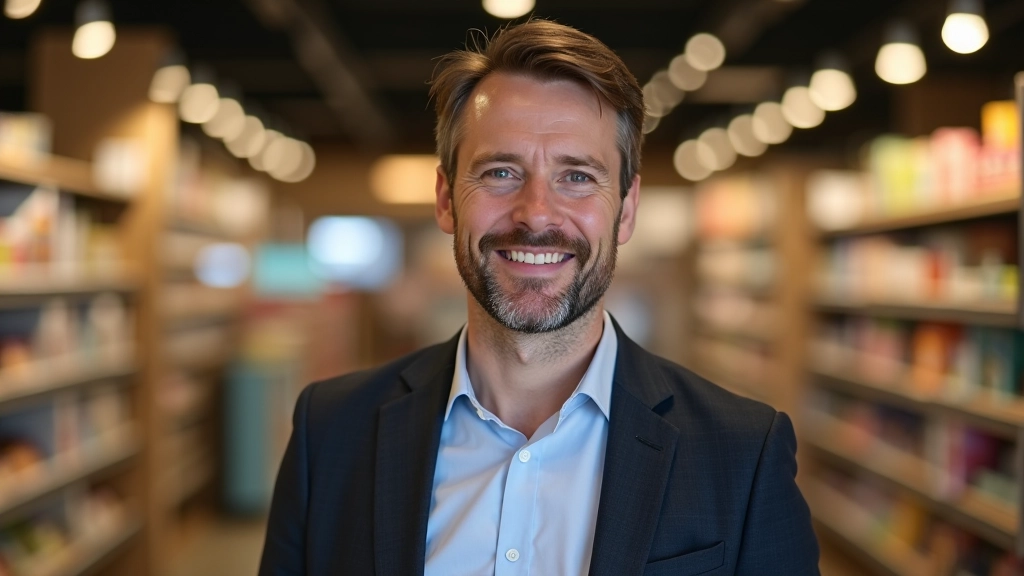 Portrait d'un homme entrepreneur en commerce de seconde main et durabilité